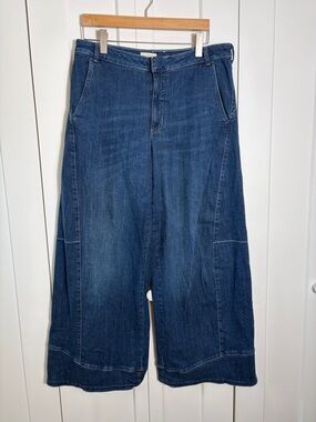 Wide Leg Dark Blue Denim Culottes